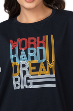 MAZMUN Women Typography Printed Extended Sleeves T-shirt