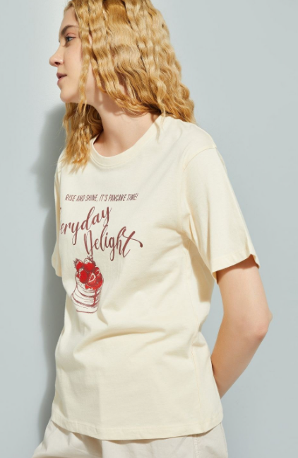 max Women Graphic Printed Round Neck Cotton T-shirt