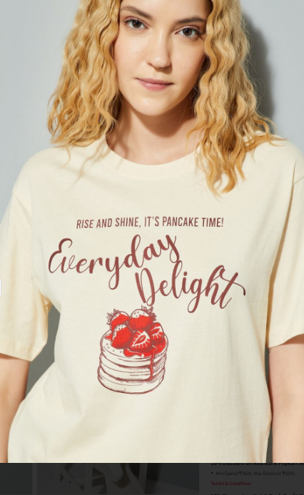 max Women Graphic Printed Round Neck Cotton T-shirt