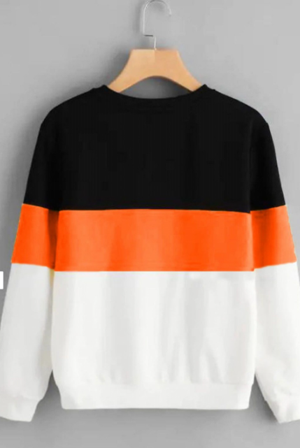 Kroptee Men Colourblocked Round Neck Cotton Sweatshirt