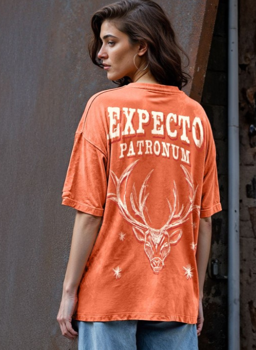 Women Graphic Printed Round Neck Cotton Oversized T-shirt