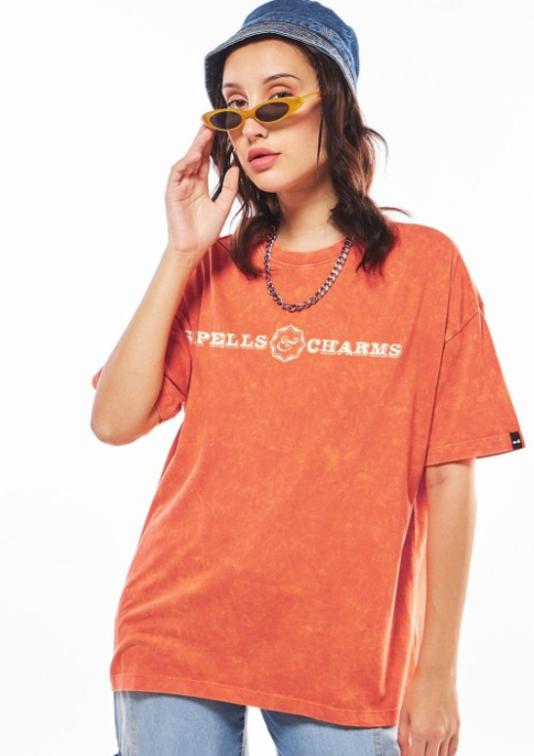 Women Graphic Printed Round Neck Cotton Oversized T-shirt