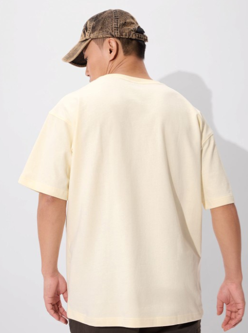 Men Graphic Printed Round Neck Cotton Oversized T-shirt