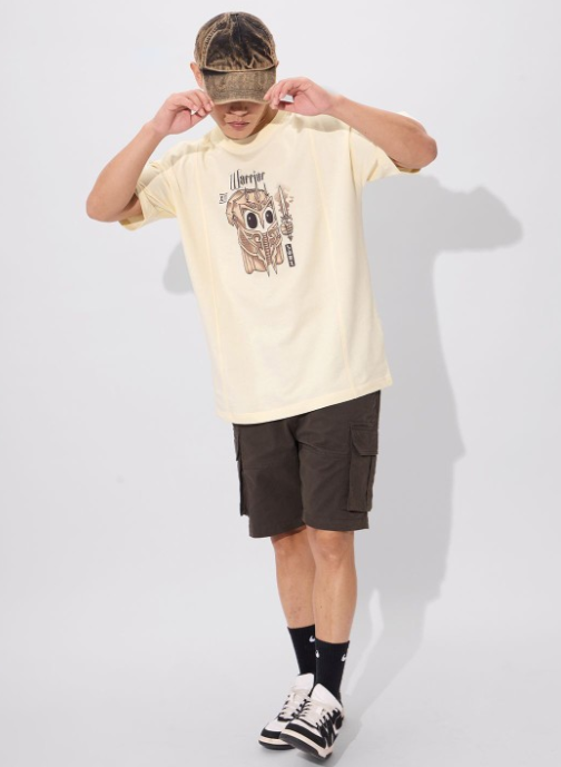 Men Graphic Printed Round Neck Cotton Oversized T-shirt