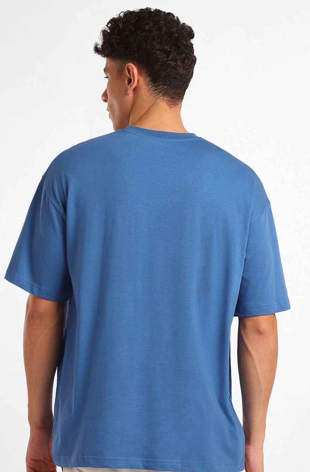 Typography Printed Round Neck Oversized T-shirt