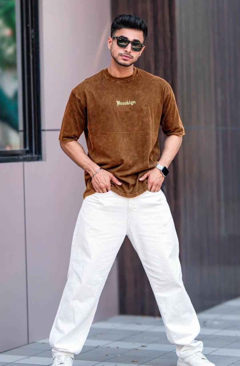 Printed Round Neck Cotton Oversized T-shirt