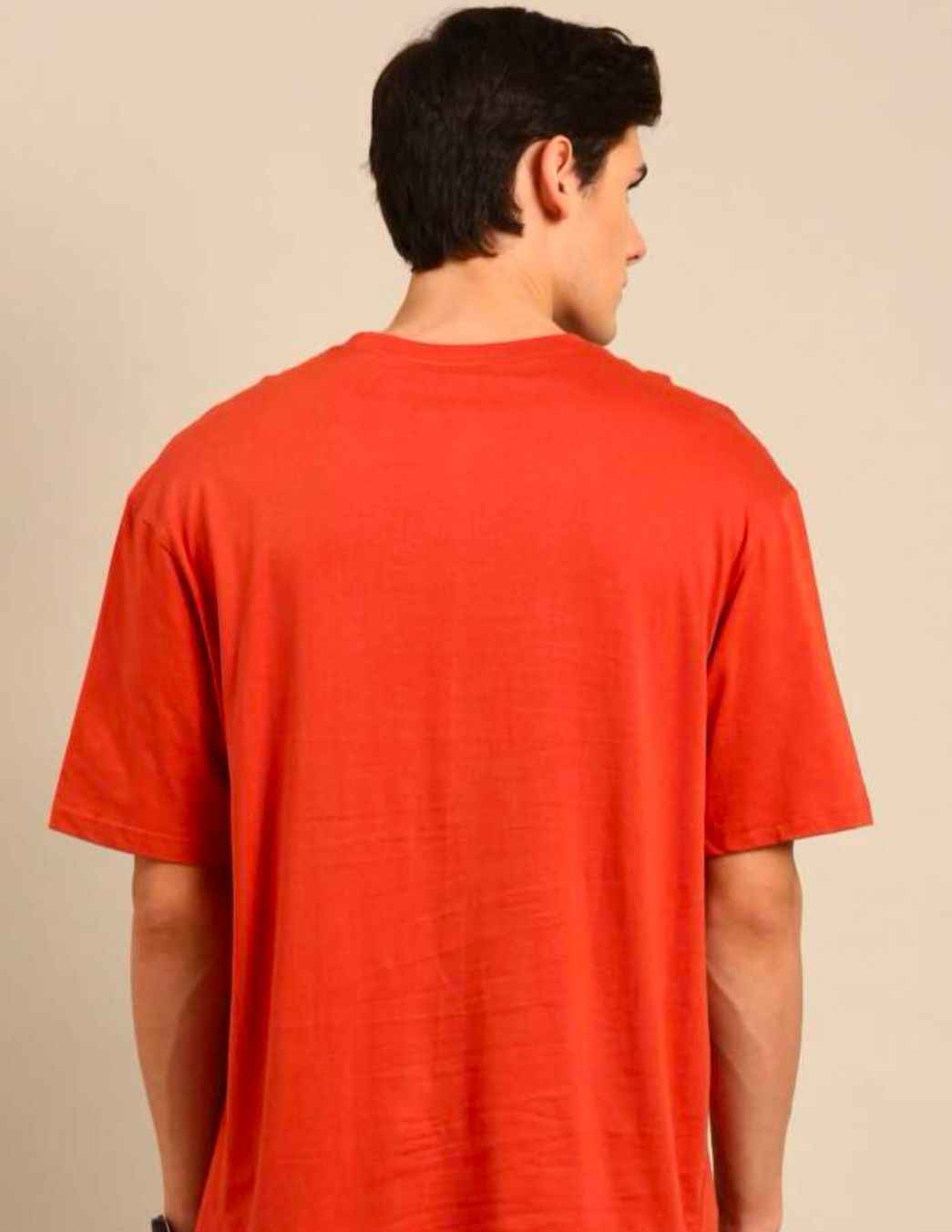 Men Printed Drop-Shoulder Sleeves oversized T-shirt