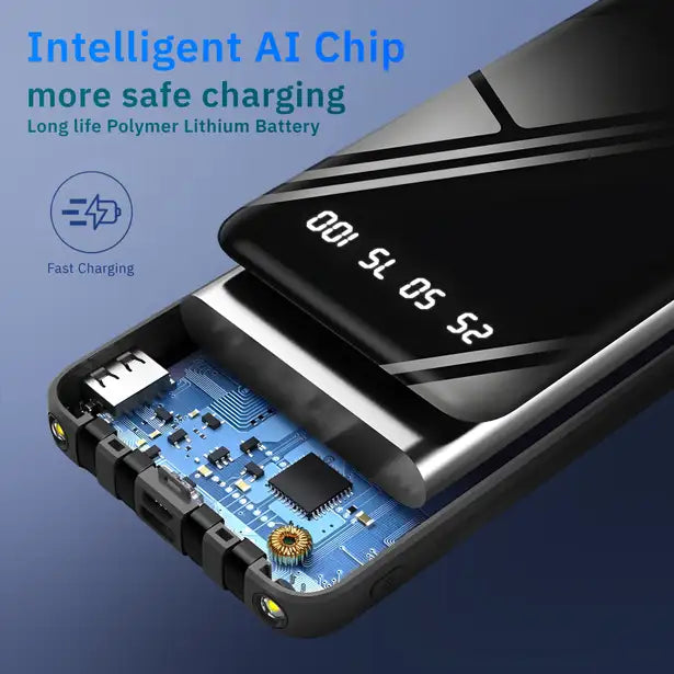 wingfi 10000 mAh Power Bank (18 W) (Black, Lithium Polymer)