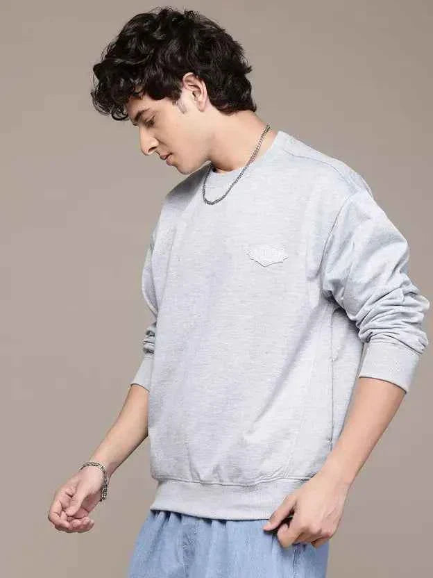 Men Full Sleeve Solid Sweatshirt