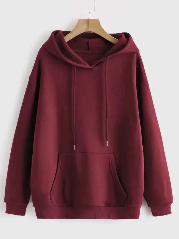 Men Full Sleeve Solid Hooded Sweatshirt
