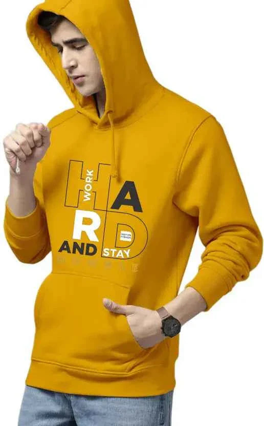 Men Full Sleeve Graphic Print Hooded Sweatshirt