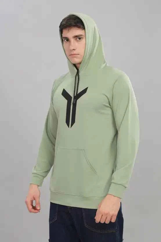 Men Full Sleeve Solid Hooded Sweatshirt