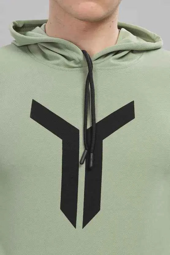 Men Full Sleeve Solid Hooded Sweatshirt