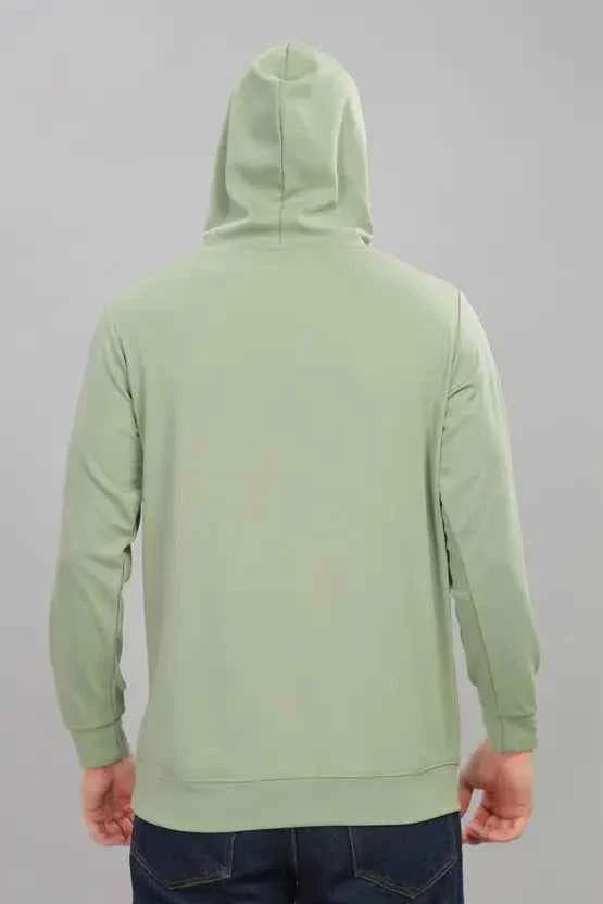 Men Full Sleeve Solid Hooded Sweatshirt