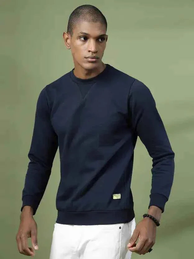 Men Full Sleeve Solid Sweatshirt
