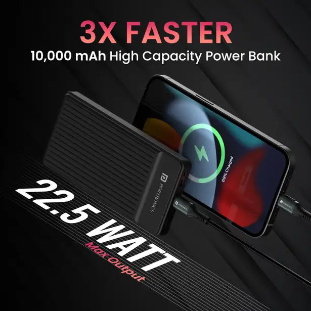 Portronics 10000 mAh 22.5 W Ultra Slim Pocket Size Power Bank