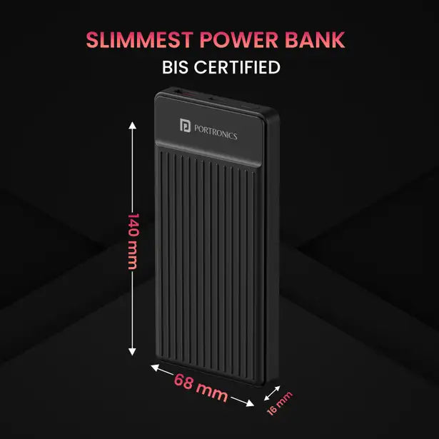 Portronics 10000 mAh 22.5 W Ultra Slim Pocket Size Power Bank