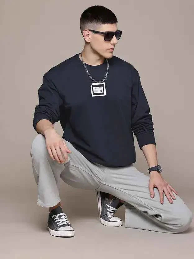 Men Full Sleeve Solid Sweatshirt