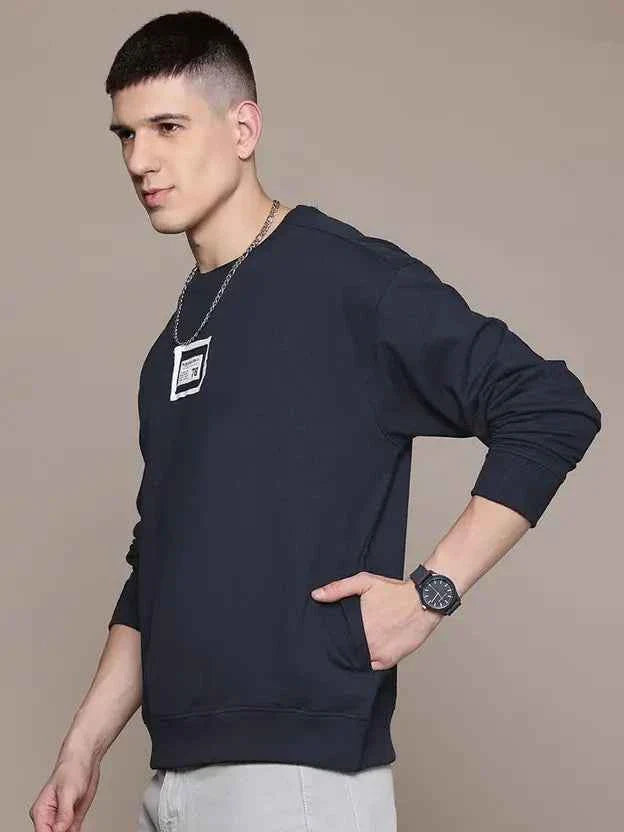 Men Full Sleeve Solid Sweatshirt