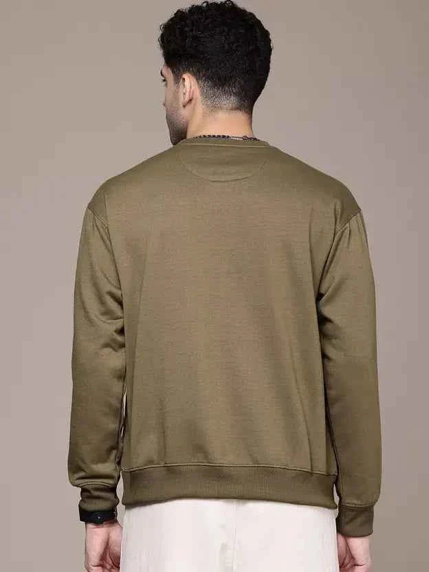 Men Full Sleeve Embroidered Sweatshirt
