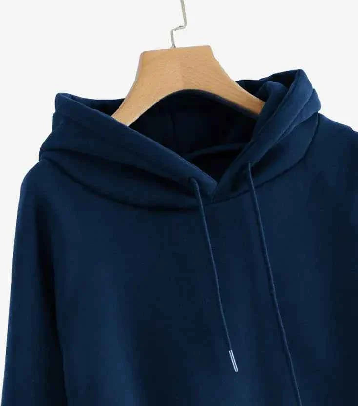 Men Full Sleeve Solid Hooded Sweatshirt