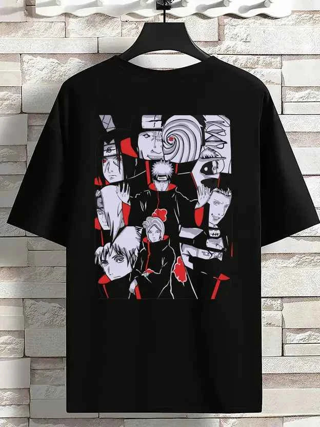 Men Printed Round Neck Pure Cotton Black T-Shirt