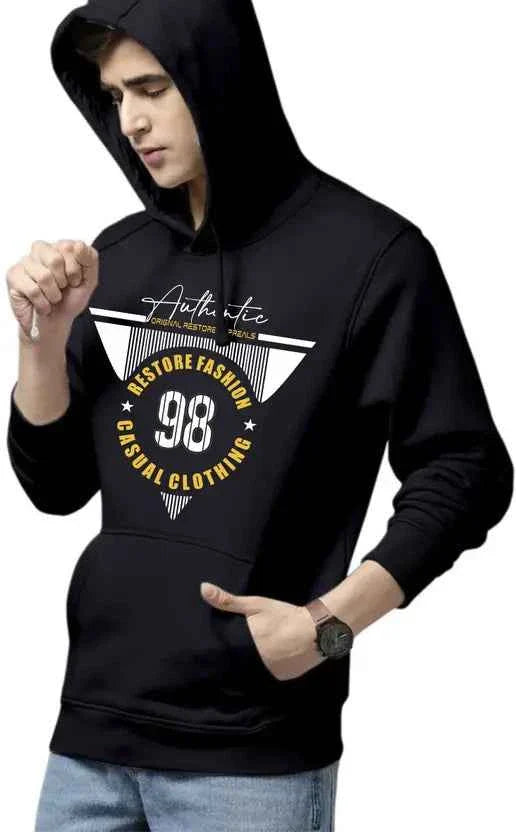 Men Full Sleeve Graphic Print Hooded Sweatshirt