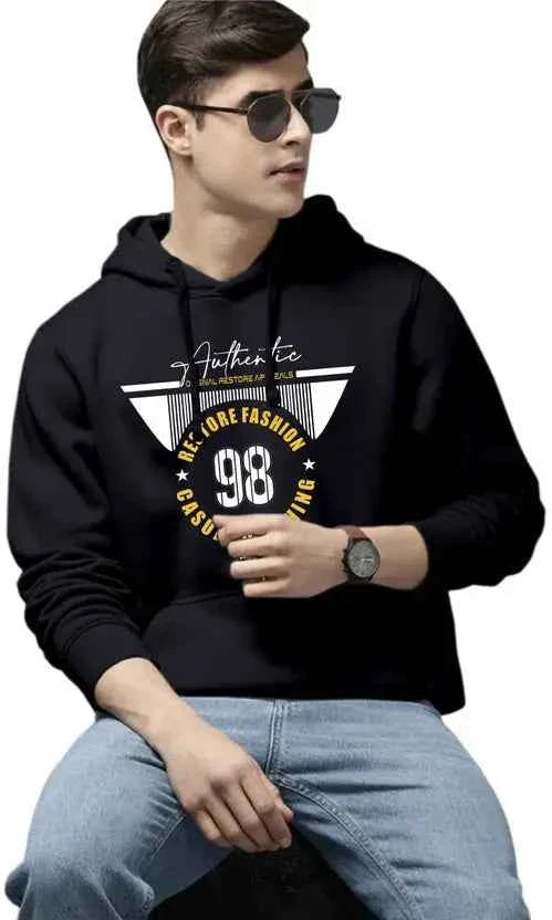 Men Full Sleeve Graphic Print Hooded Sweatshirt
