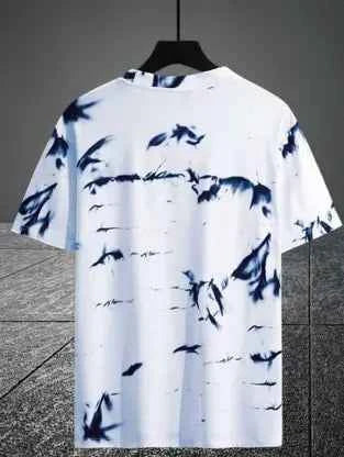 Oversized Men Tie & Dye Blue T-Shirt