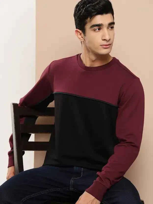 INVICTUS  Men Full Sleeve Color Block Sweatshirt