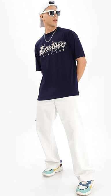 LEOTUDE Men's Cotton Oversized Fit T-Shirt