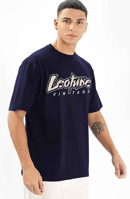 LEOTUDE Men's Cotton Oversized Fit T-Shirt