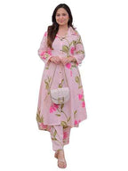 Brand: Leriya Fashion Leriya Fashion Cotton Kurta Set for Women – Printed Anarkali Kurta with Pants | Elegant Ethnic Outfit Office Look