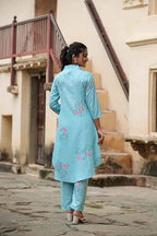 Brand: Leriya Fashion Leriya Fashion Cotton Kurta Set for Women – Printed Anarkali Kurta with Pants | Elegant Ethnic Outfit Office Look