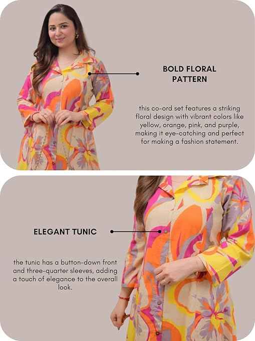 Brand: Leriya Fashion Leriya Fashion Cotton Kurta Set for Women – Printed Anarkali Kurta with Pants | Elegant Ethnic Outfit Office Look