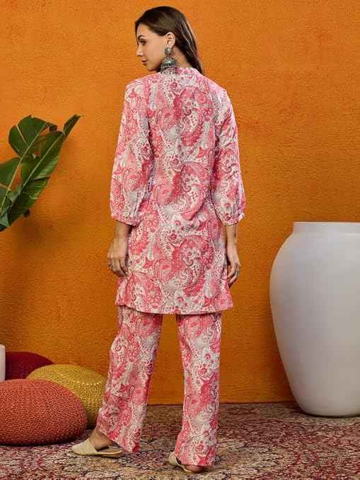 Vaamsi Women's Cotton Blend Floral Printed Straight Co-ord Set