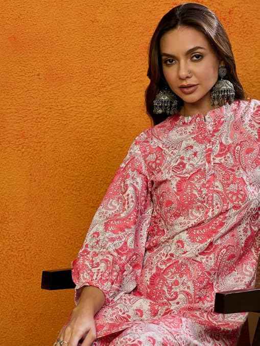 Vaamsi Women's Cotton Blend Floral Printed Straight Co-ord Set