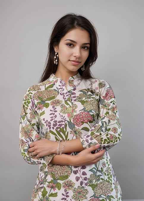SHIENZY Stylish Printed Cotton Blend Co Ord Set for Women || Casual & Festive Indo-Western Outfit || Kurta Pant Set (1589-1595 Co Ord Set)