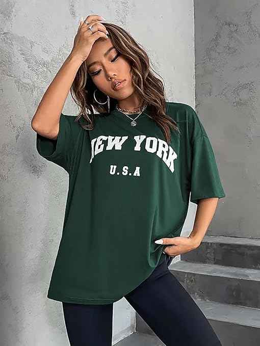 London Hills Women's Cotton Oversized Fit T-Shirt