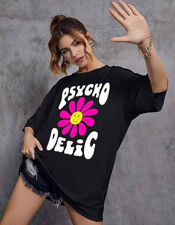 London Hills Women's Cotton Oversized Fit T-Shirt