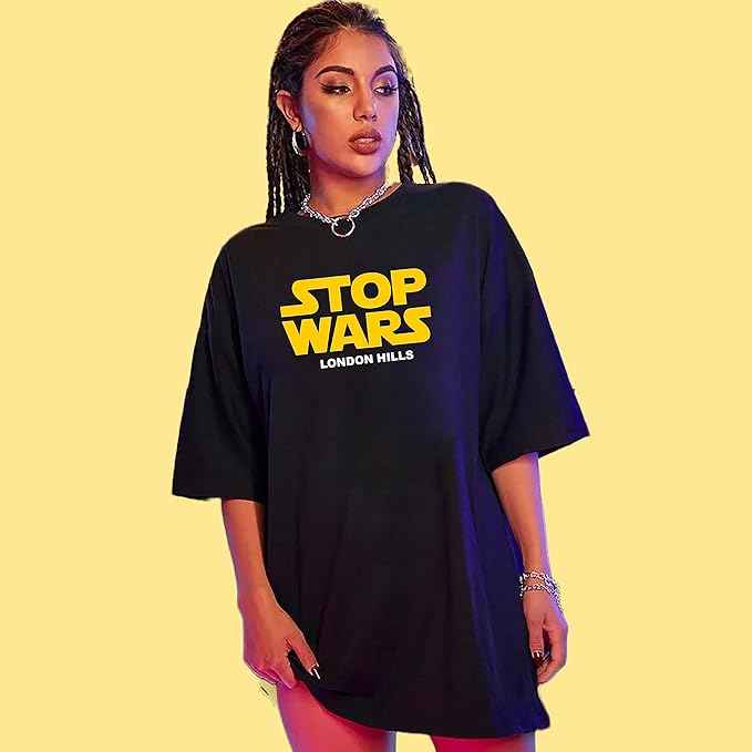 London Hills Women's Cotton Oversized Fit T-Shirt