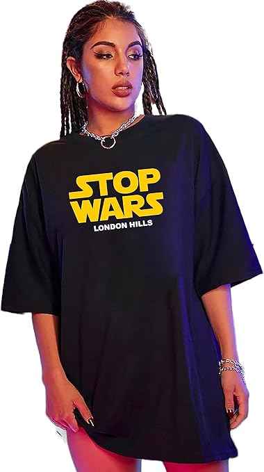 London Hills Women's Cotton Oversized Fit T-Shirt