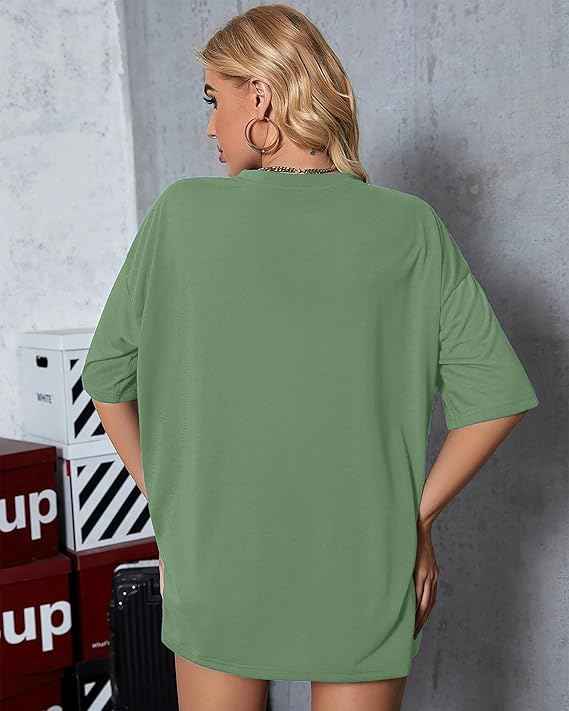 London Hills Women's Cotton Oversized Fit T-Shirt