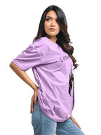 LEOTUDE Women Cottonblend Half Sleeve Oversized Regular Fit T-Shirts