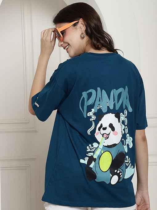 Brand: Fabflee Fabflee Pure Cotton Oversized Baggy Fit Drop Shoulder Latest Aesthetic & Cool Graphic Printed Half Sleeve Tshirt for Women |Trendy Tees |Casual Loose Korean T-Shirt