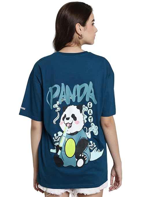 Brand: Fabflee Fabflee Pure Cotton Oversized Baggy Fit Drop Shoulder Latest Aesthetic & Cool Graphic Printed Half Sleeve Tshirt for Women |Trendy Tees |Casual Loose Korean T-Shirt