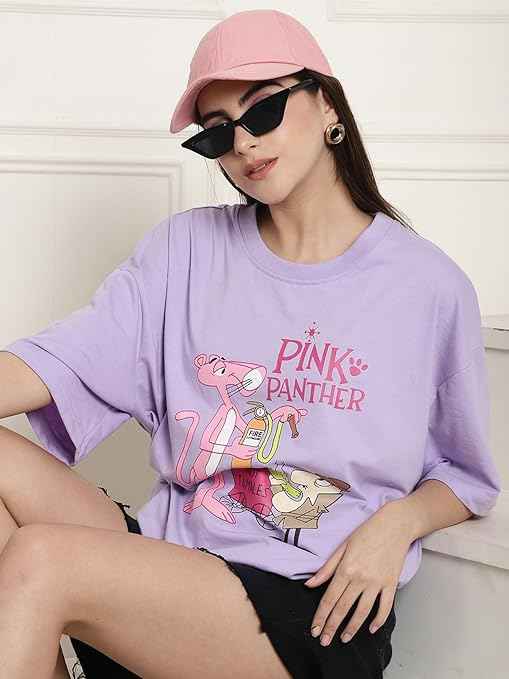 Brand: Fabflee Fabflee Pure Cotton Oversized Baggy Fit Drop Shoulder Latest Aesthetic & Cool Graphic Printed Half Sleeve Tshirt for Women |Trendy Tees |Casual Loose Korean T-Shirt