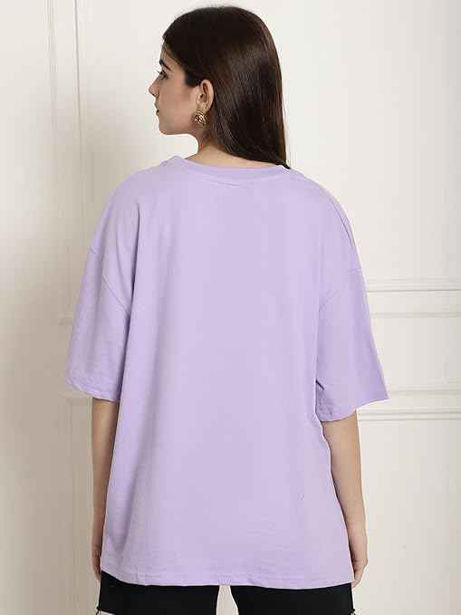 Brand: Fabflee Fabflee Pure Cotton Oversized Baggy Fit Drop Shoulder Latest Aesthetic & Cool Graphic Printed Half Sleeve Tshirt for Women |Trendy Tees |Casual Loose Korean T-Shirt