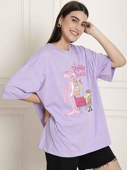 Brand: Fabflee Fabflee Pure Cotton Oversized Baggy Fit Drop Shoulder Latest Aesthetic & Cool Graphic Printed Half Sleeve Tshirt for Women |Trendy Tees |Casual Loose Korean T-Shirt
