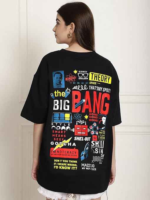 Brand: Fabflee Fabflee Pure Cotton Oversized Baggy Fit Drop Shoulder Latest Aesthetic & Cool Graphic Printed Half Sleeve Tshirt for Women |Trendy Tees |Casual Loose Korean T-Shirt